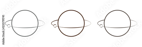 Planet vector illustration with simple black and white design. Planet icon .