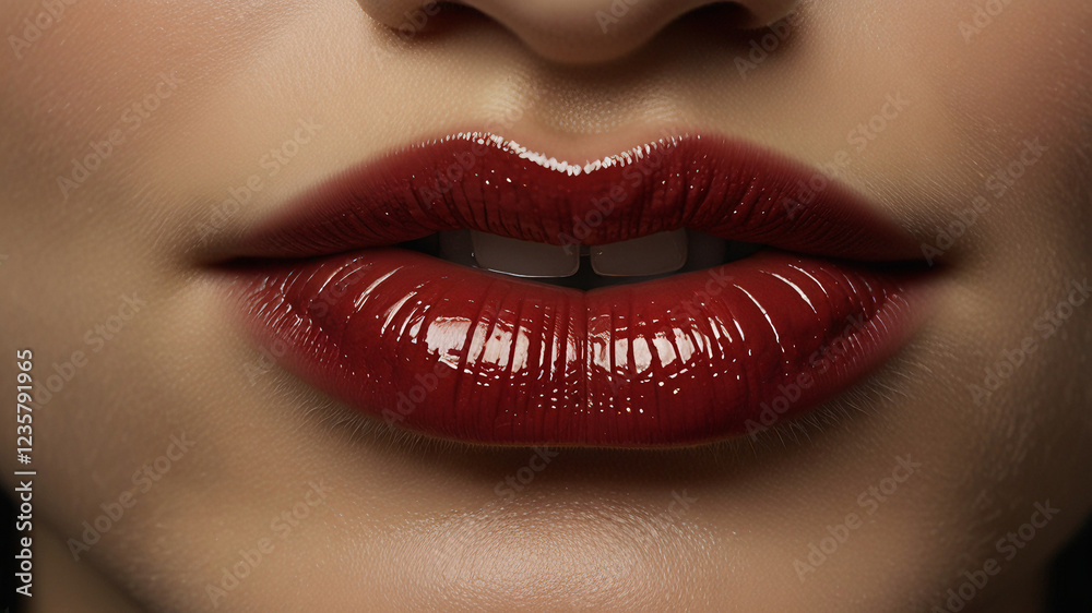 Showcasing glossy lips with a natural, radiant finish, perfect for lip care products, beauty and makeup advertising, cosmetic campaigns, fashion editorials, and social media content. Showcasing glossy lips with a natural, radiant finish, perfect for lip care products, beauty and makeup advertising, cosmetic campaigns, fashion editorials, and social media content.