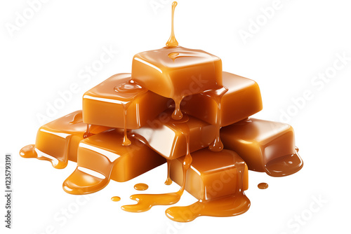 a pile of caramel candies