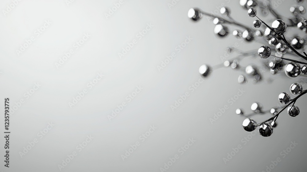 Obraz premium Minimal blurred background silver branches clean design calm vibe