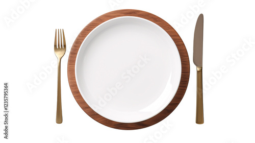 a plate with a fork and knife
