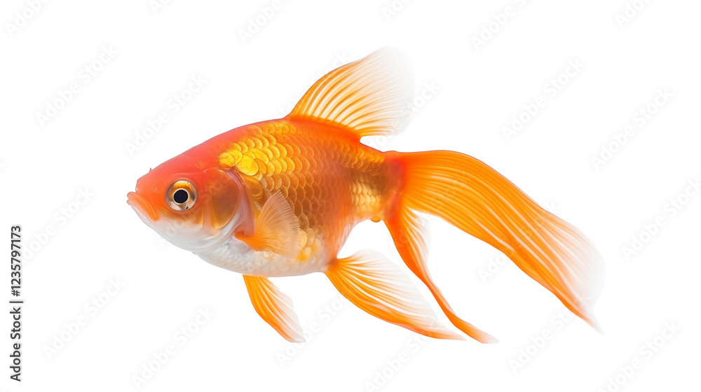 a goldfish with orange fins a goldfish with orange fins