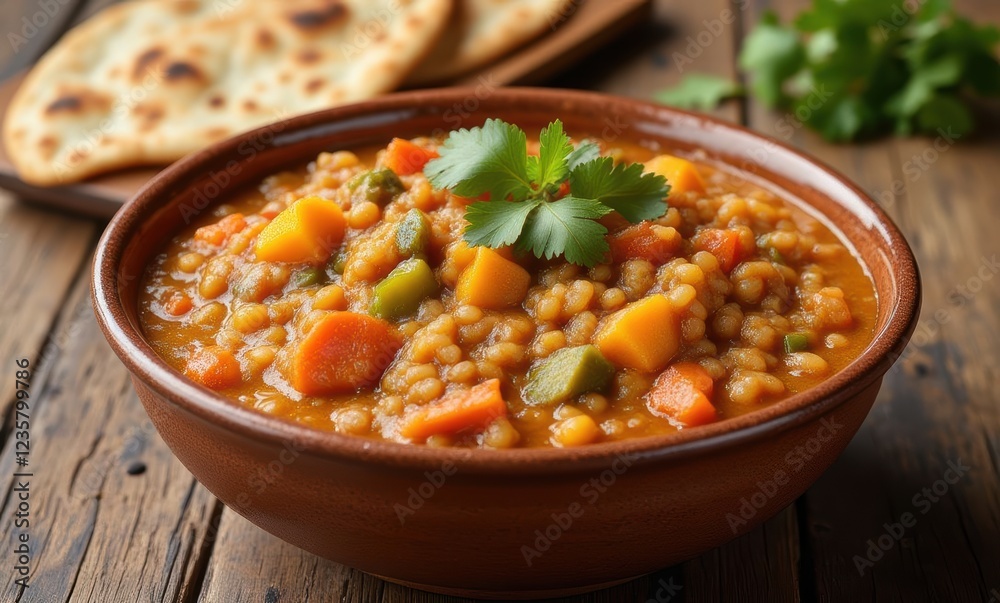 Delicious lentil curry with vegetables Delicious lentil curry with vegetables