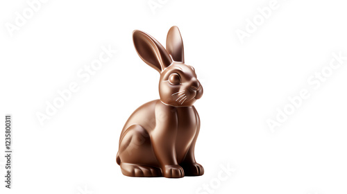 a chocolate bunny on a white background