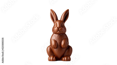 a chocolate bunny on a white background