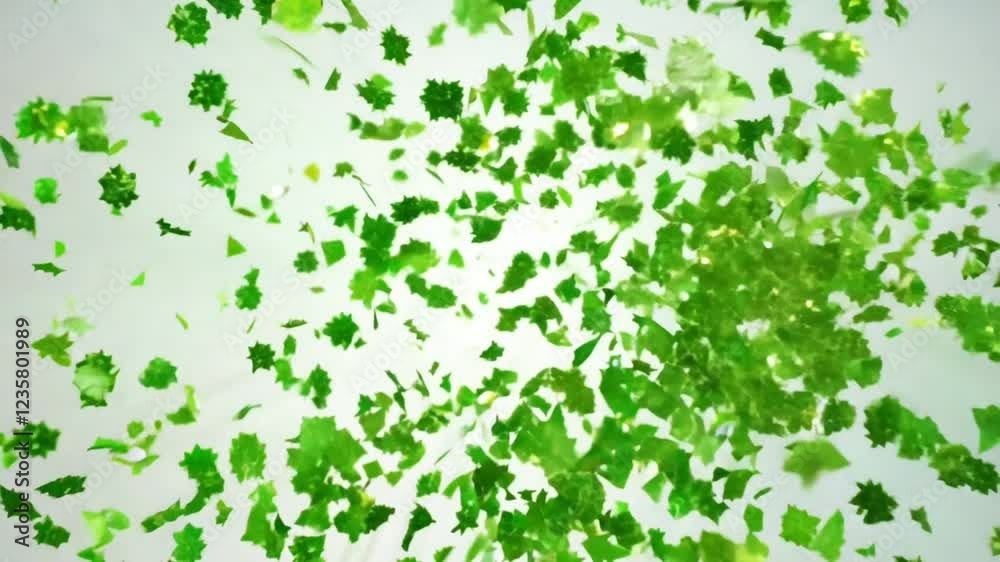 Green leaves and fragments swirling and dispersing in the air with a white background. Nature concept
Green leaves and fragments swirling and dispersing in the air with a white background. Nature concept