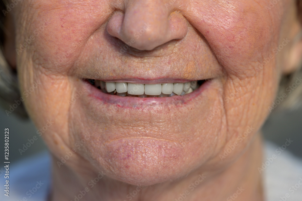 Elderly Woman's Genuine Smile Elderly Woman's Genuine Smile
