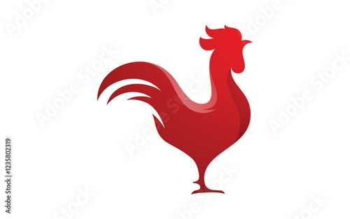 Silhouette of the rooster vector icon Logo illustration design