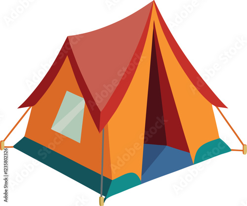 Tourist tent isolated on a white background