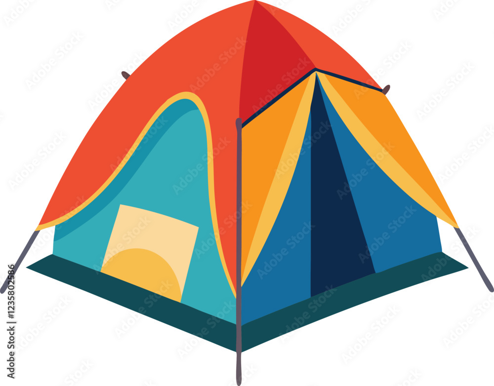 Tourist tent isolated on a white background