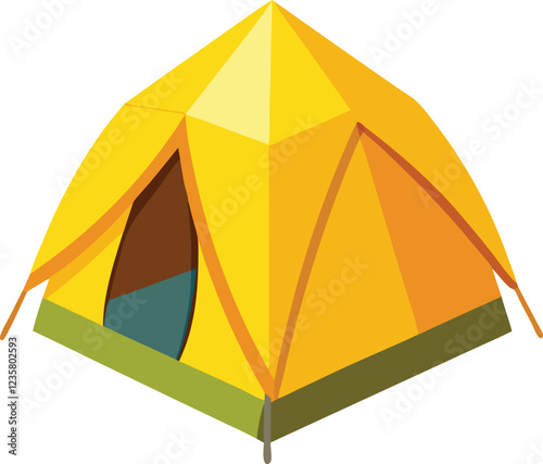 Tourist tent isolated on a white background