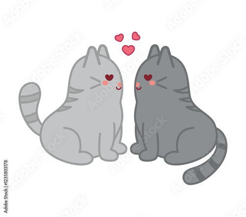Cute cat couple