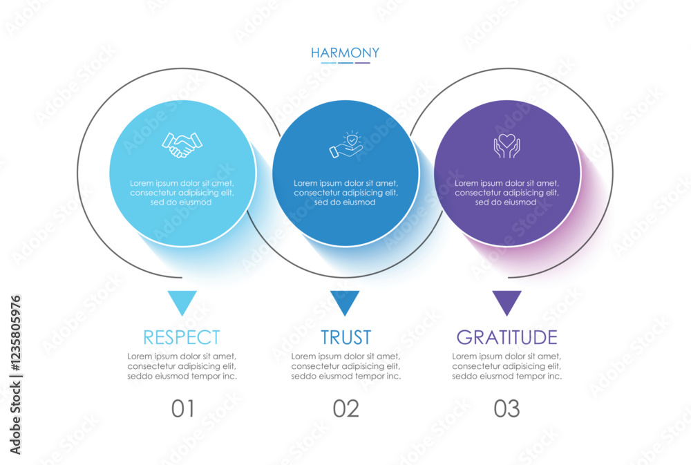Business infographics. Chart with 3 steps, labels, options, circles. Vector infographic elements, circle chart Business infographics. Chart with 3 steps, labels, options, circles. Vector infographic elements, circle chart