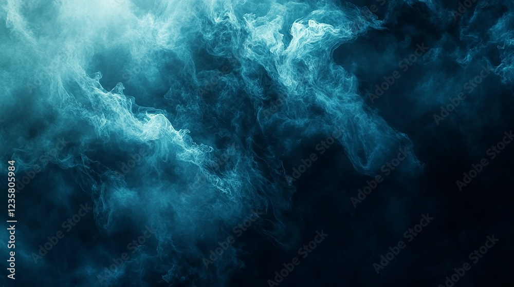Obraz premium A mysterious deep-sea background with soft blue gradient