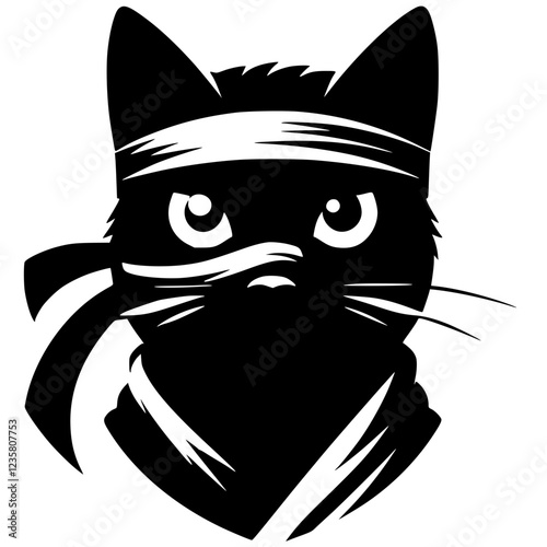 Cat ninja silhouette