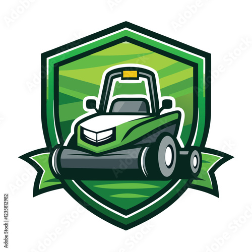 Lawn Mower - Lawn Care and Service Illustration Logo Vector