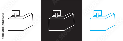 Reception desk icon set. Containing receptionist, hotel bell, customer service, counter, information, etc.  isolated on white and black background. vector illustration. EPS 10