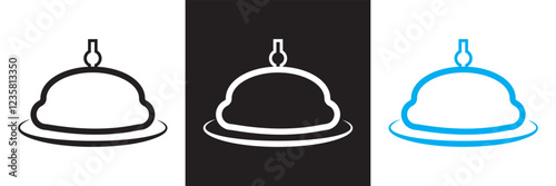 Reception desk icon set. Containing receptionist, hotel bell, customer service, counter, information, etc.  isolated on white and black background. vector illustration. EPS 10