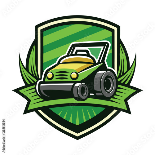Lawn Mower - Lawn Care and Service Illustration Logo Vector