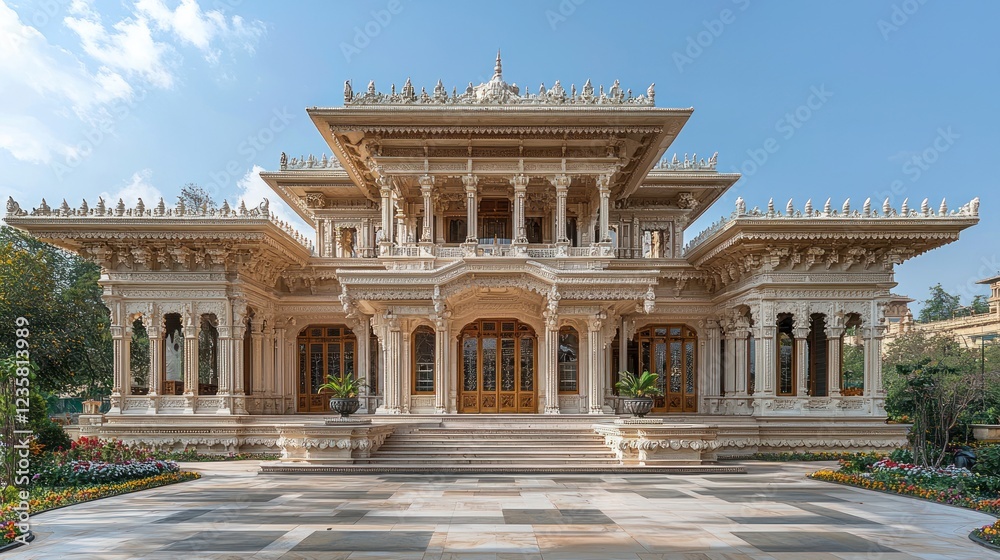 Obraz premium Ornate White Marble Structure Architectural Design