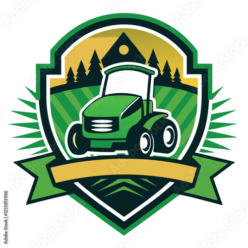 Lawn Mower - Lawn Care and Service Illustration Logo Vector