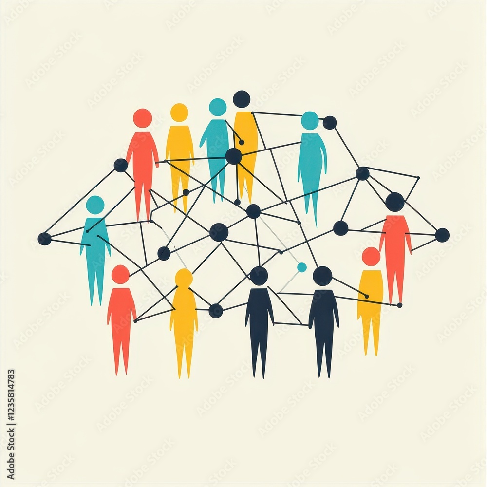 Networked People Illustrating Connections And Relationships Networked People Illustrating Connections And Relationships