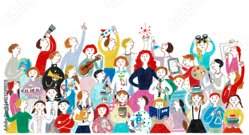 手描きイラスト　子供の未来教育