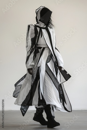 A luminous wireframe flower in vibrant blue and purple hues glowing against a dark black background, showcasing futuristic design.