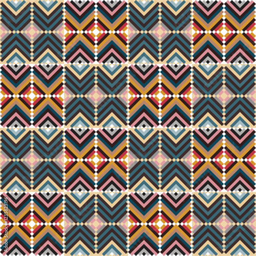 Bright abstract geometric seamless pattern in graffiti style. Quality vector illustration for your design (33).eps