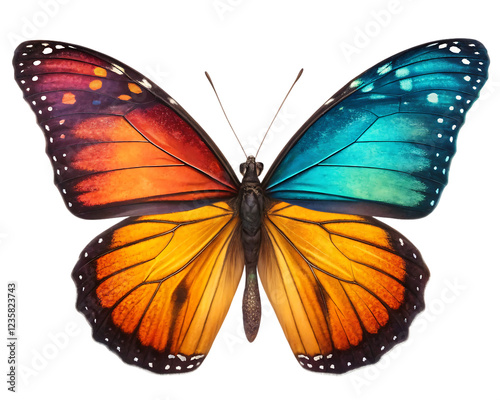 3d butterfly isolated on white transparent PNG background
 photo