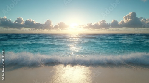 Sunrise Ocean Beach Waves Calm Tropical
