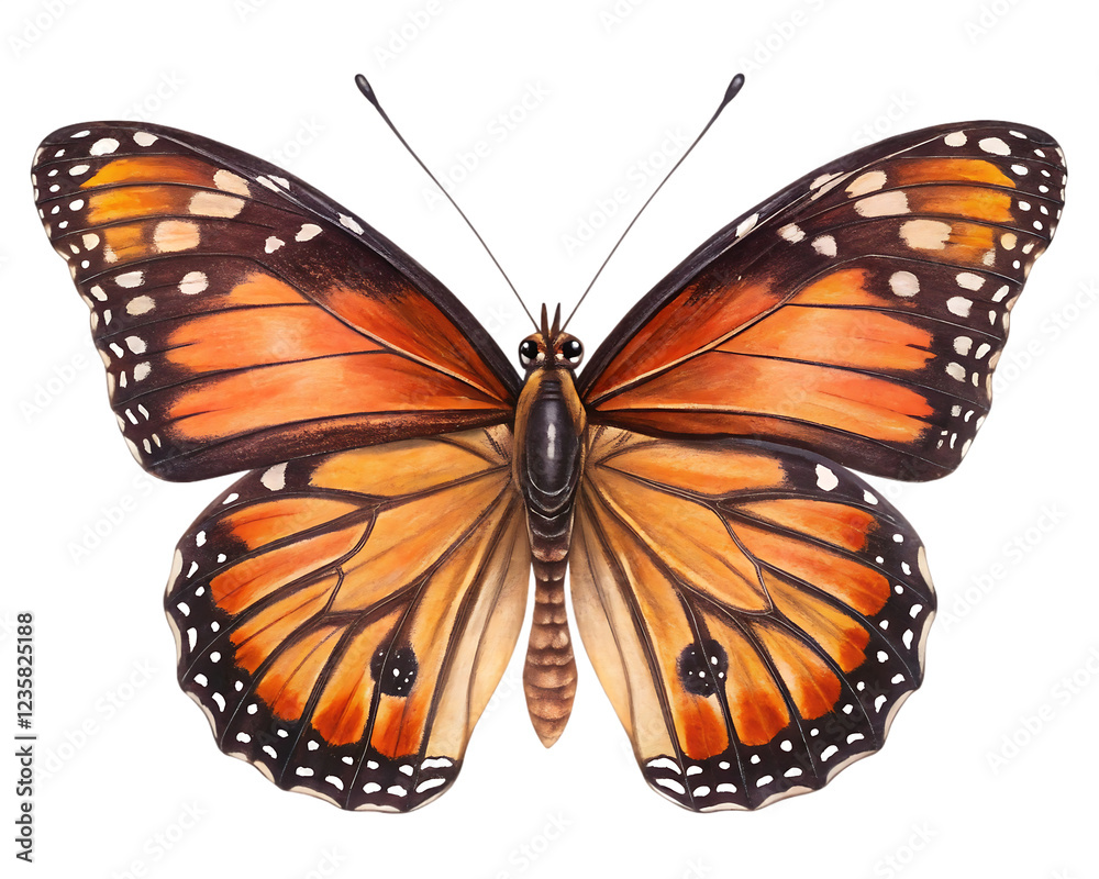 Obraz premium 3d butterfly isolated on white transparent PNG background 