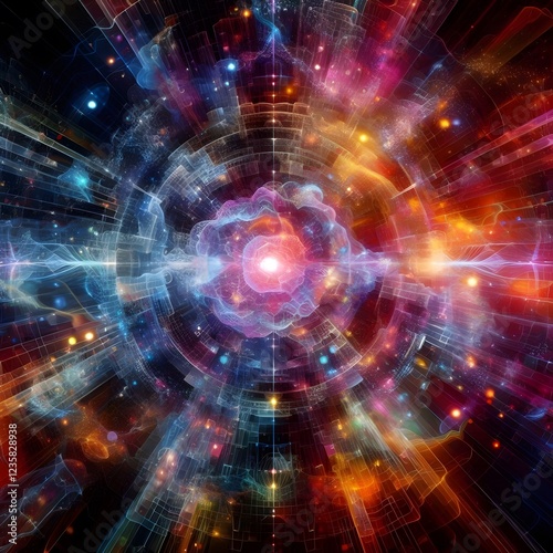 A digital kaleidoscope of colors and fractals that pulse in sync with music, creating a constantly evolving dreamscape