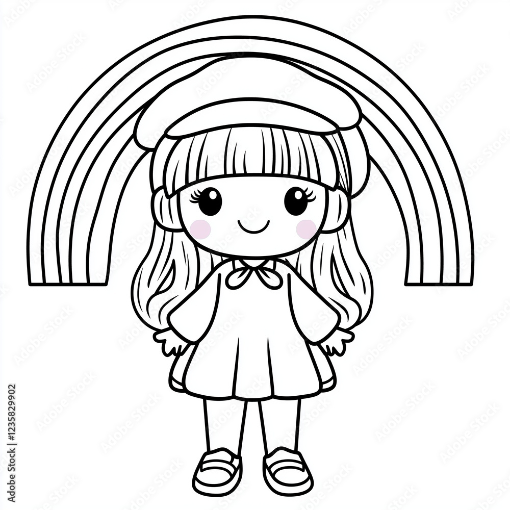 Fototapeta premium Cute little princess in a lovely dress with a happy smile