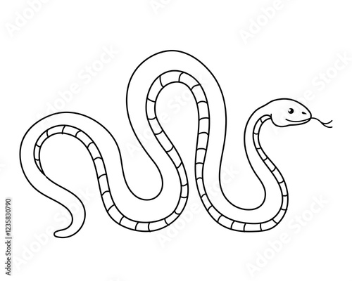 snake on a white background, hand drawn. Symbol of Chinese New Year 2025. Vector illustration isolated on white background.