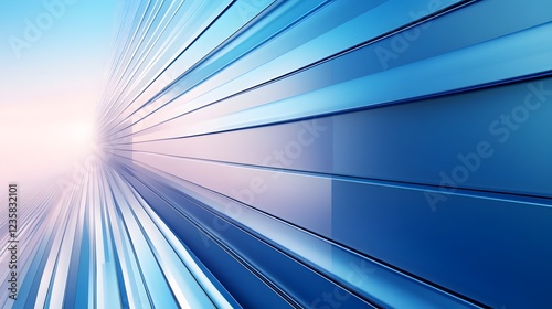 the glassy lines to form an abstract pattern, blue gradient, solid color background photo