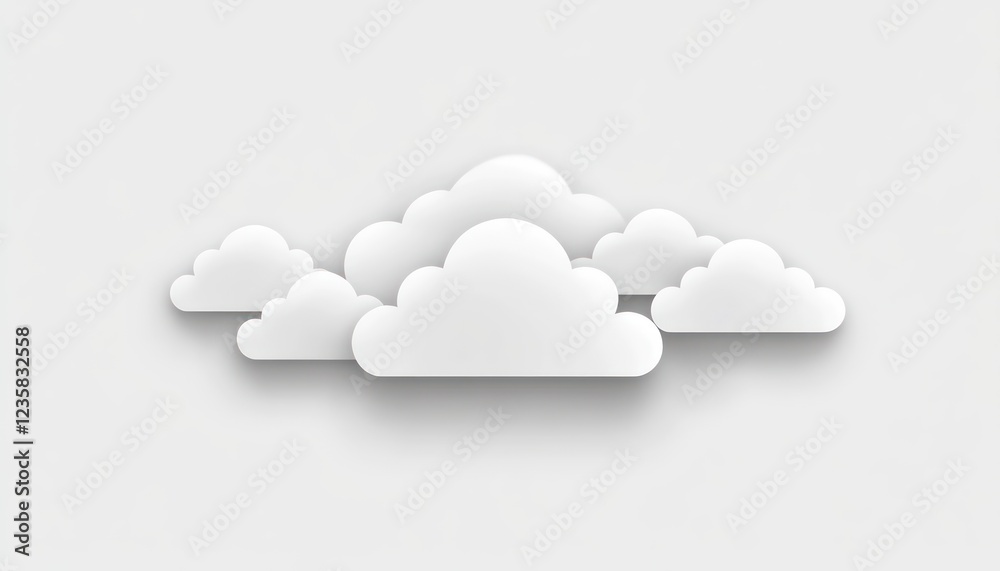 White Clouds Floating on a Simple Background White Clouds Floating on a Simple Background