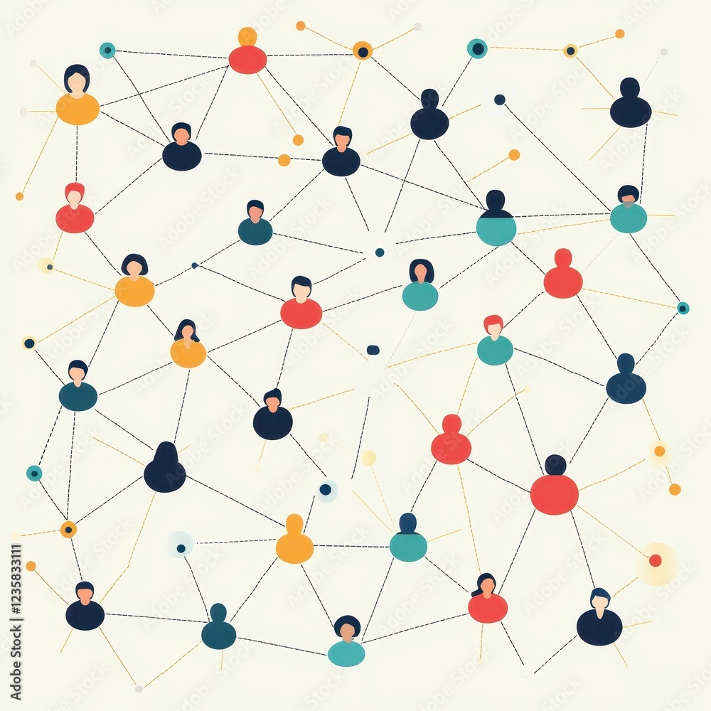 Abstract Network Illustrating Interconnected Individuals Abstract Network Illustrating Interconnected Individuals
