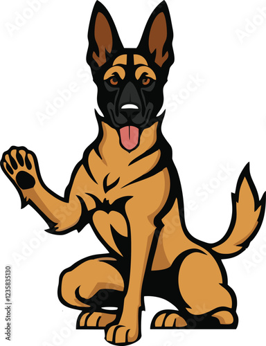 Belgian Malinois dog mascot logo design concept vector illustration white background