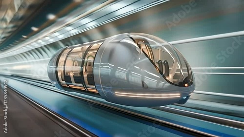 Wallpaper Mural Futuristic hyperloop pod traveling at high speed through a tunnel Torontodigital.ca
