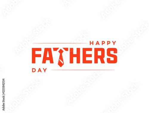 Happy Fathers Day Celebration Tie Icon Design, Minimalist Style