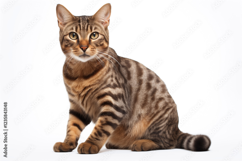 cat breed California Spangled isolated on white cat breed California Spangled isolated on white