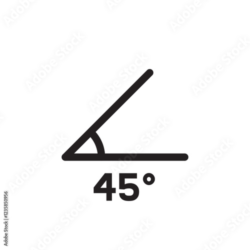 45 degree angle icon for geometry and mathematical measurement use