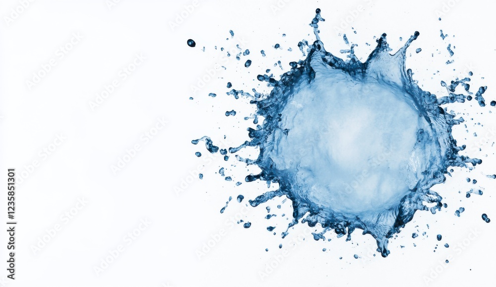Obraz premium Abstract Blue Water Splash on White Background