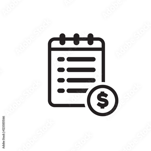 Financial statement icon with checklist and coin for budgeting and expense tracking use Free Download Financial statement icon with checklist and coin for budgeting and expense tracking use - GFXLoad