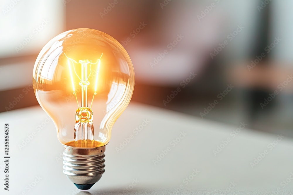 close-up of glowing lightbulb on desk symbolizing inspiration cognitive breakthroughs and psychology insights close-up of glowing lightbulb on desk symbolizing inspiration cognitive breakthroughs and psychology insights