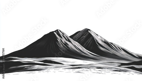 Majestic Twin Peaks Mountain Range Landscape