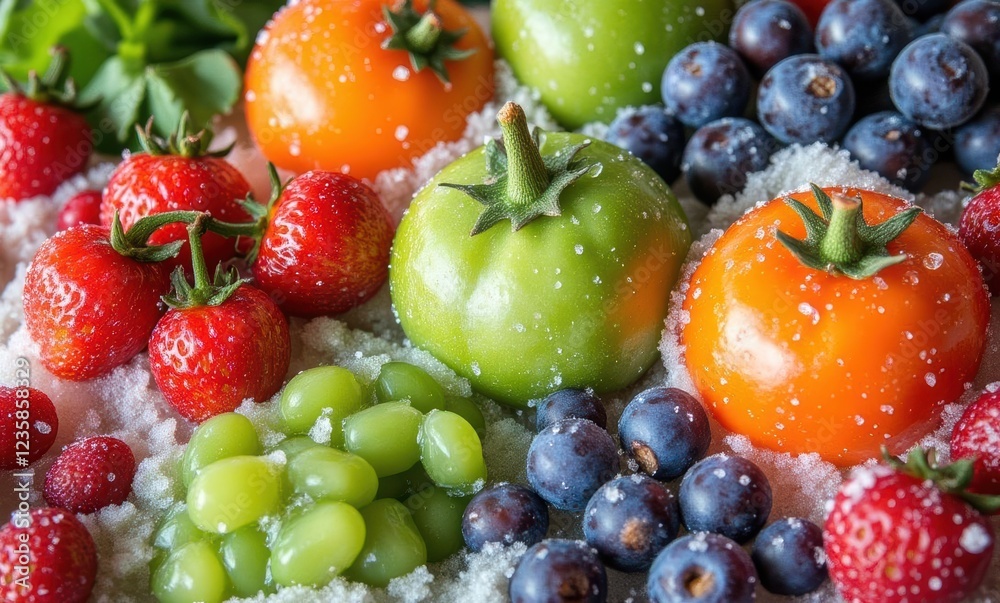 Vibrant assortment of fresh fruits and berries Vibrant assortment of fresh fruits and berries