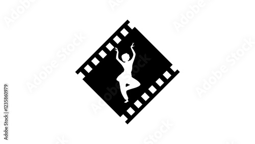 indian movie , Black isolated silhouette