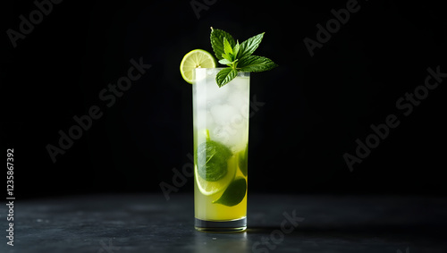 Mojito Cocktail, Black background